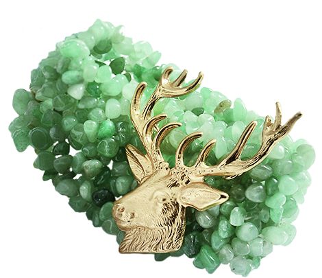 Die wilde Kaiserin_Edelsteinarmband_grün mit Goldhirsch_EUR 59.jpg